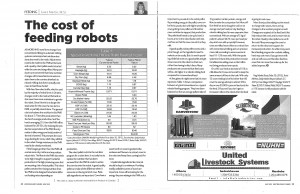 Cost of feed with dairy robots