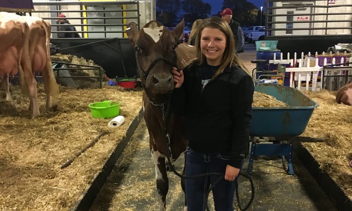 Jackie Plank with cow-1