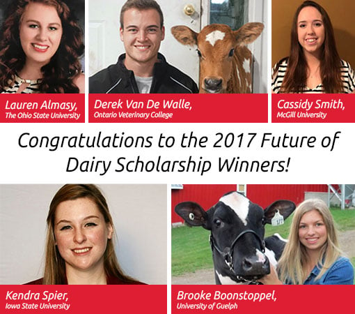 Congratulations to the 2017 winners of the Lely Future of Dairy Scholarship Program!