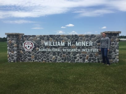 Lely scholarship winner Lynn Olthof at William H. Miner Agricultural Research Institute