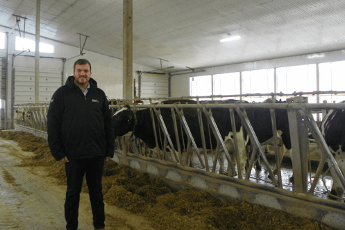 Robert Matson in dairy barn