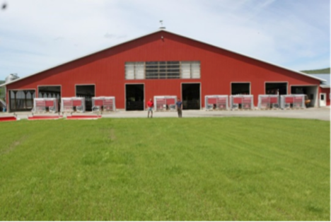 Dairy farm outfitted with Lely Astronaut milking robots.