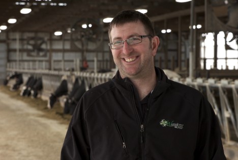 Brent Wessel in his robotic dairy barn