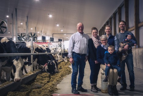 Den Haan family in their robotic dairy bar