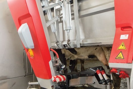 The Lely Astronaut A5 milking robot features an improved arm that is more energy efficient.