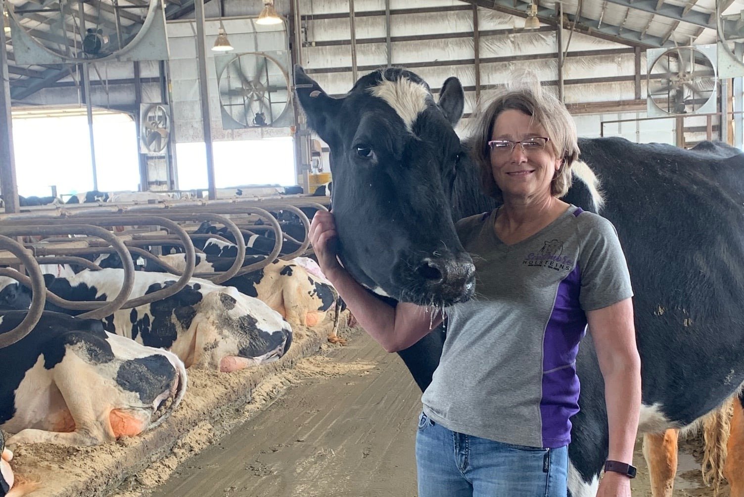 Kathleen Scott in her Lely robotic milking barn