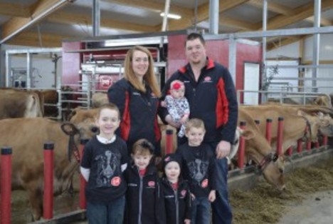 Regele family in their robotic dairy barn