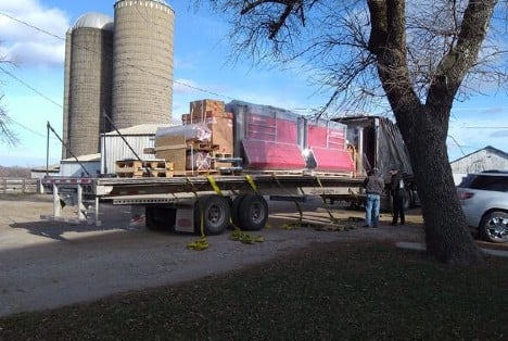 Lely robotic milking machines being delivered to the Stam farm.