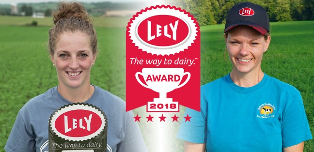 The Way to Dairy Award finalists Kasey Hudson and Emily den Haan.